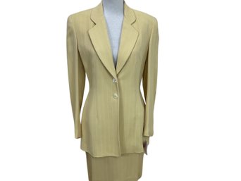 Sharp Zelda Yellow Strip Jacket & Skirt Suit Size 8 New With Tags