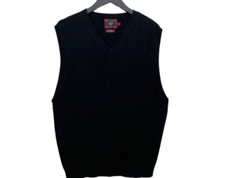 Bryon Nelson Mens Black Silk Sweater Vest Size L