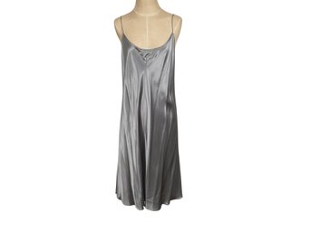 DKNY Grey Silk Spaghetti Strap Nightgown - Size 12