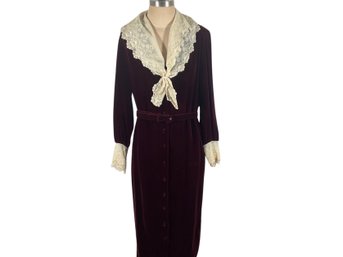 Ralph Lauren Vintage Lace Petal Sleeve Romantic Woman Midi Dresses