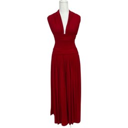 Norma Kamali OMO Red Halter Gown Size M