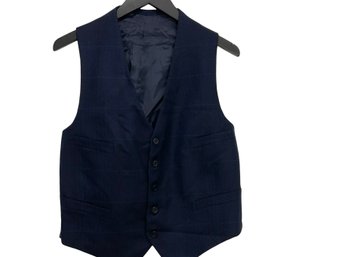 Navy Blue Wool Vest