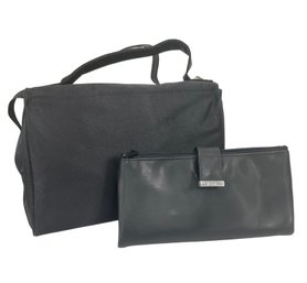 Lacome Black Nylon Bag With MAC Wallet