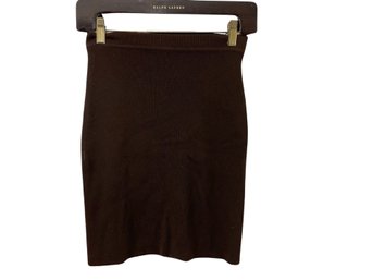 Oscar De La Renta Brown Mini Wool Skirt XS