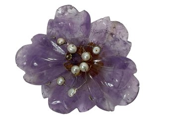 Purple Flower Magnetic Brooch
