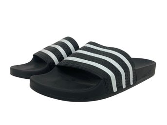 Adidas White Striped Slides Size 13