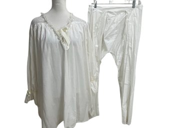 Vintage Cotton Top And Pants Pajamas