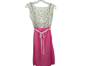 Vintage Pink And White Summer Dress Size SM New