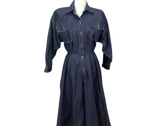 Norma Kamali Blue Denim Dress Size 8