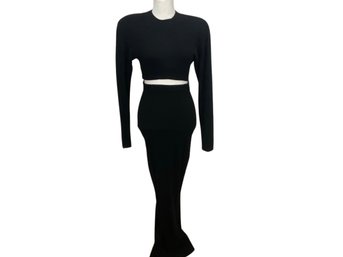 Fabulous Black Crop Top And Long Skirt