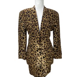 Saks Fifth Ave The Works Cheetah Silk Suit Size 4/6