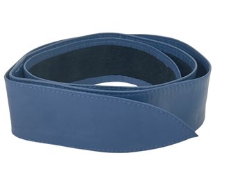 Blue Leather Tie Belt