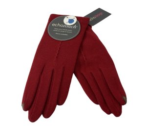 Echo Touch Red Wool Blend Gloves Size S New With Tags