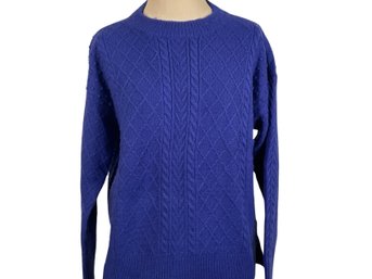 Ann Taylor Blue Cable Knit Sweater - Size M