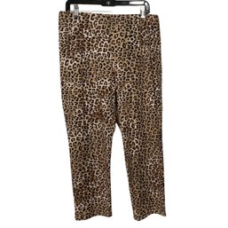Chicos Leopard Print Stretch Pants Size 2.5P Medium