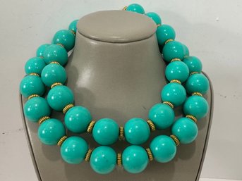 Turquoise Large Bead Necklace