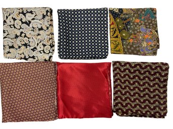 Six Mens Silk Pocket-squares