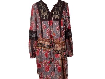 Janis Floral And Lace Dress - Size L/42