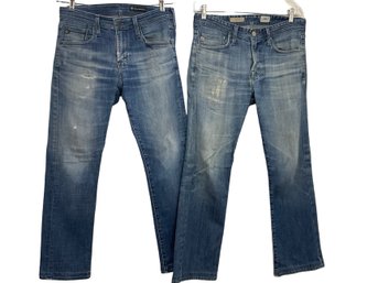 Pair Of AG Adriano Goldschmied Distressed Jeans Size 29 & 30