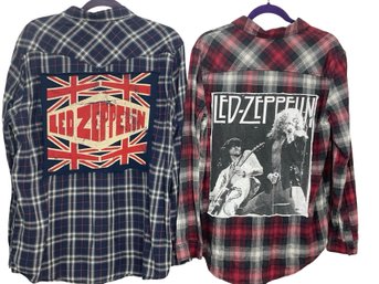 Pair Of Led Zeppelin Flannel Shirts Size M/L