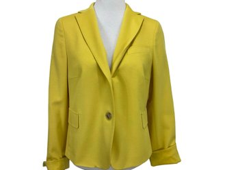 AKRIS Yellow Wool & Angora Jacket Size 10