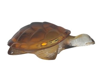 Lalique Colored Crystal Turtle