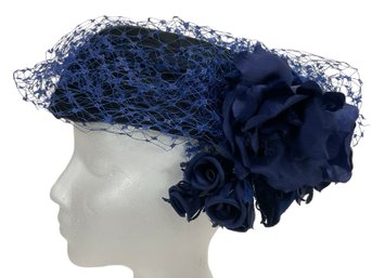 Suzanne Couture Millinery Black And Blue Evening Hat