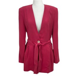 Dana Buchman Pink Belted Jacket