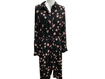 Who What Wear Black Floral Dress Size L