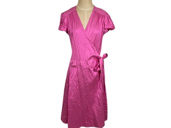 Calypso Pink Short Sleeve Silk Dress Size M