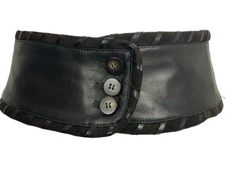 Wide Brown Leather Belt