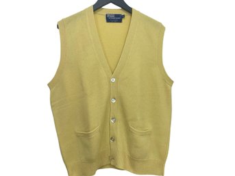 Polo Ralph Lauren Yellow Cashmere Vest Size 42