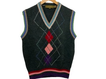 Vintage Alexander Julian Mens Shetland Wool Vest Size 42