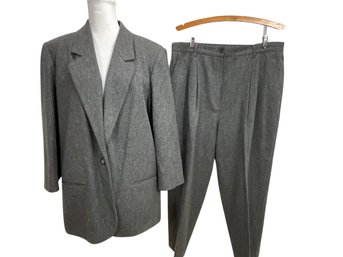 Sag Harbor Gray Wool Blend Suit Size 20W