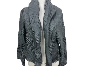 Pretty Gray Ruffle Jacket Size M/L