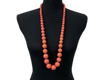 Orange Ascending Bead Necklace