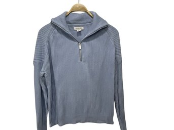 Rachel Zoe Blue Zip Sweater Size M