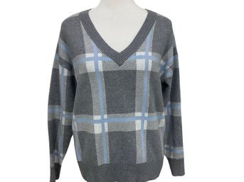 Max Studio Blue V-neck Sweater Size M