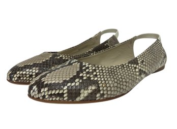 Attilio Giusti Leombruni Python Slingback Flats Size 37