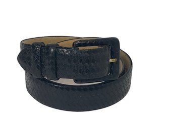 Cipriani Black Leather Weave Belt Size XL