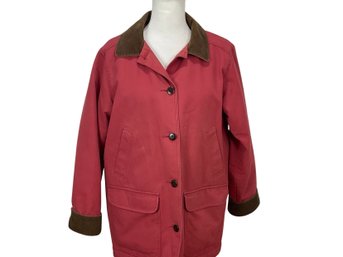 LL Bean Cotton Jacket With Corduroy Trim Size M