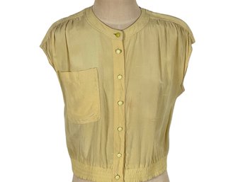 Valentino Boutique Sleeveless Yellow Top - Size 10