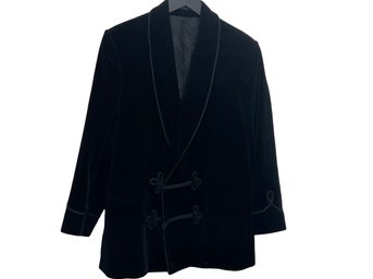 Turnbull & Asser Black Velvet Smoking Jacket Size 38