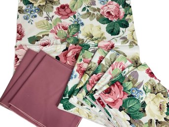 10 Rose Floral And Dusty Rose Dinner Napkins