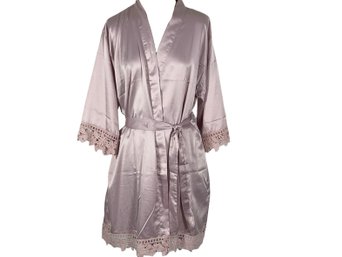 Pink Robe With Embroidery Accents