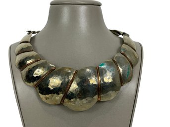 Hammered Metal Coker Necklace