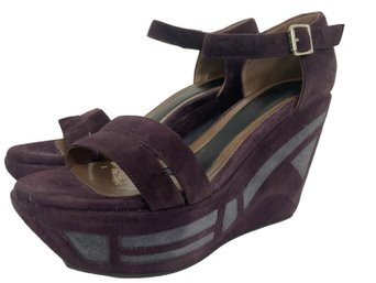 Marni Suede Wedge Shoes Size 36