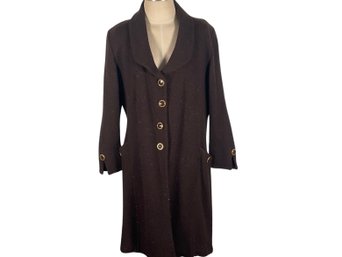 St John Collection By Marie Speckled Brown Woven Coat - Size 10