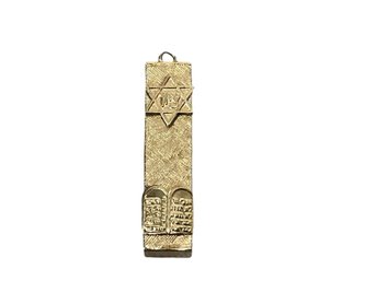 14K Mezuzah Pendant Star Of David Torah Tablets