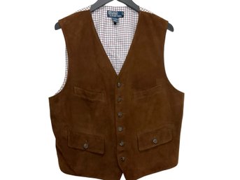 Polo Ralph Lauren Mens Leather Vest Size L